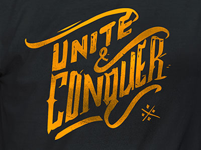 Unite & Conquer charity grunge hand letter t shirt