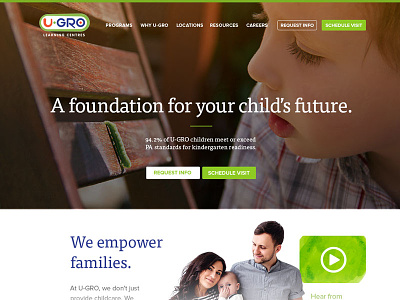 A foundation andculture branding childcare children clean daycare education family green hero identity kids modern preschool typography web web designer website whitespace