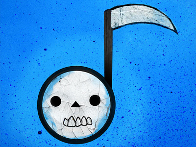Farewell Rdio cartoon death illustration music rdio simple skull