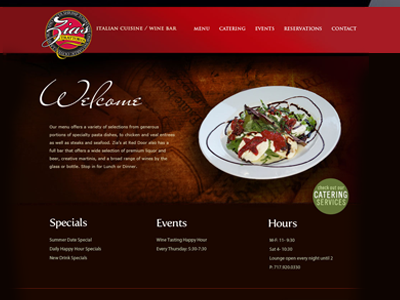 Zias restaurant website wine