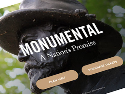 Gettysburg Website Mockup america article branding civil war design events gettysburg grid hero image homepage identity mobile news statue tourism typography ui ux website