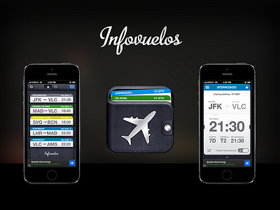 Infovuelos airport app card debut delay flight infovuelos on time plane realtime ticket wallet
