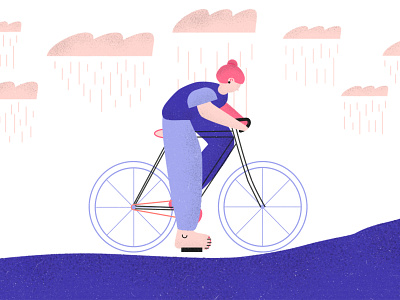 Cycling in the rain affinity designer design illustraion illustration art illustration artwork minimal vector