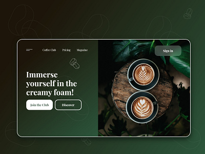 Coffee Club adobexd landingpage minimalist mockup uidesign uidesignchallenge uidesigner webdesign