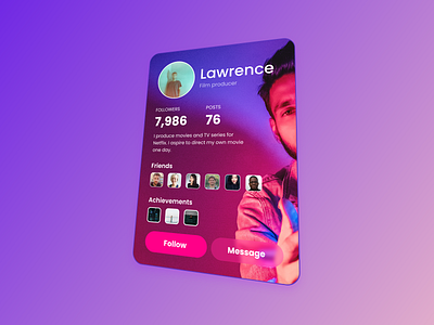 Social Profile 3d transform adobe xd adobexd mobile app design mobile design social media card social profile card ui ui tricks uidesign uidesigner uidesigns