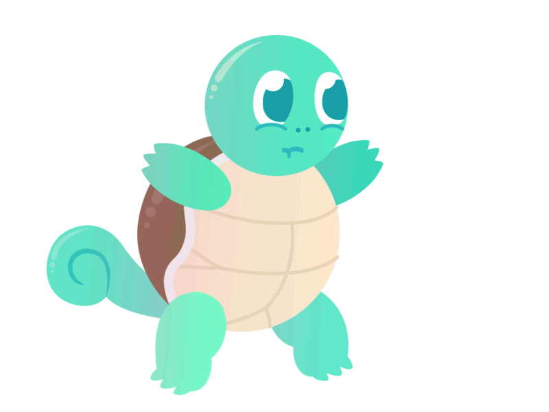 Squirtle used Water Gun! aftereffects animation character character animation number 7 pokemon squirtle