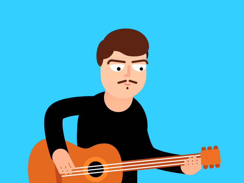 Playing Guitar aftereffects animation character design guitar logo music rubberhose ryan hemsworth