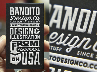 Bandito Card 2 bandito branding business card design letterpress logo typography