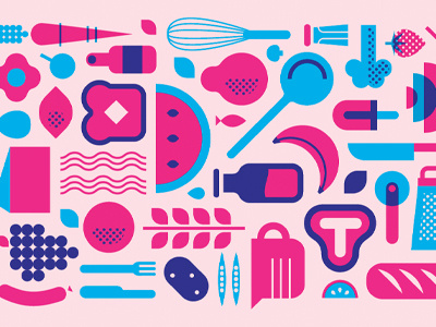Cookin' food illustration pink