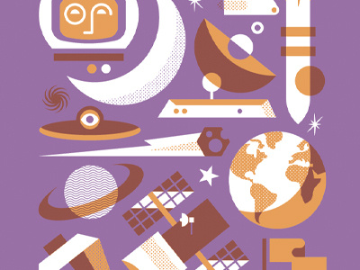 Scifi design illustration poster purple scifi space