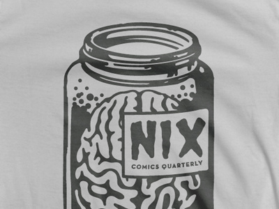 brain-jar brain grey illustration t shirt typography