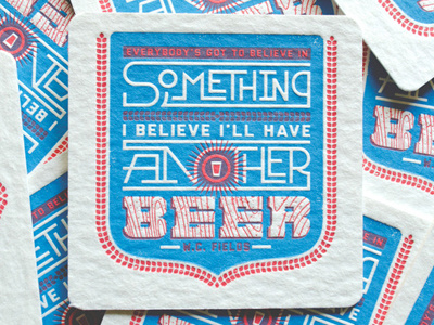 Beer2 beer coaster design letterpress typography