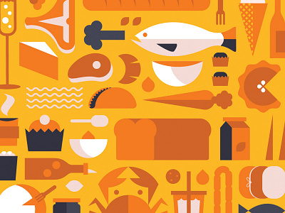 Market Hall Pattern design food illustration market pattern