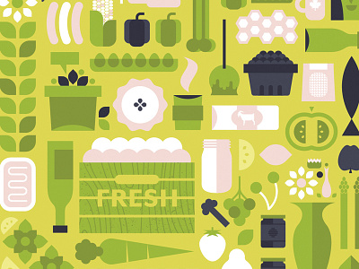 Farmers Market Pattern design food illustration market pattern