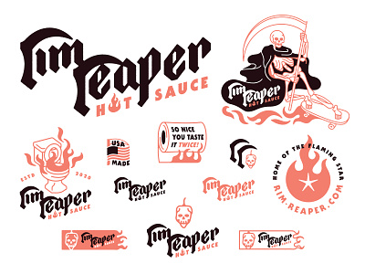 rim reaper branding design illustration logo packagedesign packaging typography vector