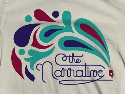 narrative 2 band feather illustration merch quill shirt typography