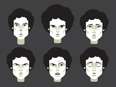 Ripley Face Tests aliens character design design illustration poster
