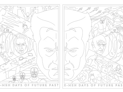 DOFP Sketch design illustration movie poster process sketch x men