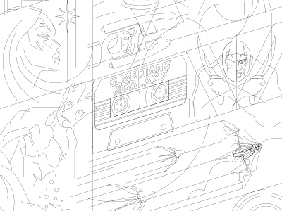GOTG Sketch animated gif design guardians of the galaxy illustration marvel movie poster poster process