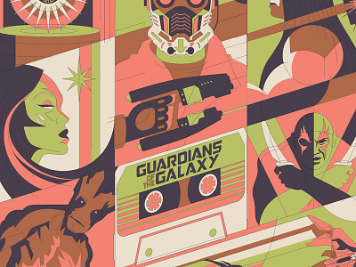 GOTG Colors design guardians of the galaxy illustration marvel movie poster poster process