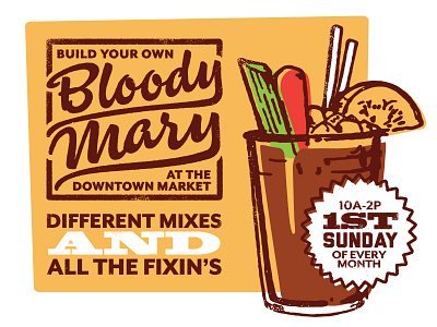Bloody Mary branding design happy hour illustration logo retail typography vintage