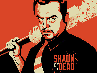 You've got red on you design horror movie illustration movie poster poster shaun of the dead vector