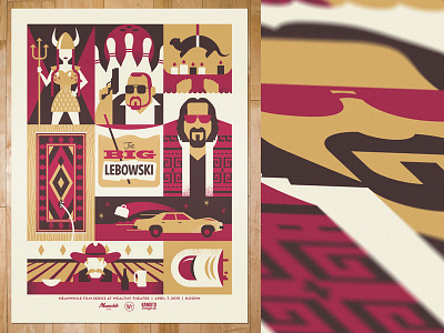 The Big Lebowski at the Wealthy Theatre big lebowski design illustration movie poster screen print vector