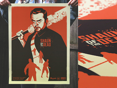 Shaun of the Dead poster design horror movie illustration movie poster poster shaun of the dead vector