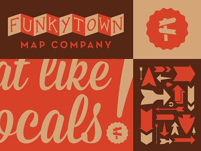 funkytown brand branding design illustration logo maps retro