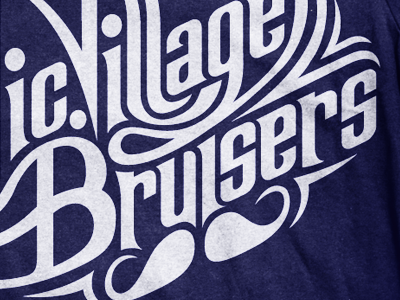 the vic. village bruisers mustache shirt typography