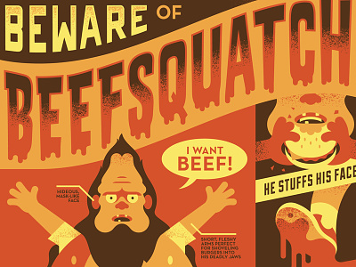 Beefsquatch beefsquatch bobs burgers design illustration posters tv vector