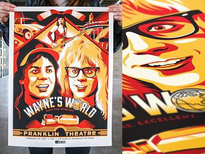 Party time. Excellent. design illustration movie posters poster screen print waynes world