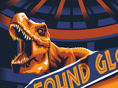 T REX design dinosaurs gig posters illustration jurassic park poster screen print