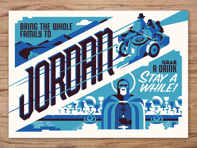 jordan postcard indiana jones travel postcards movie posters illustration design