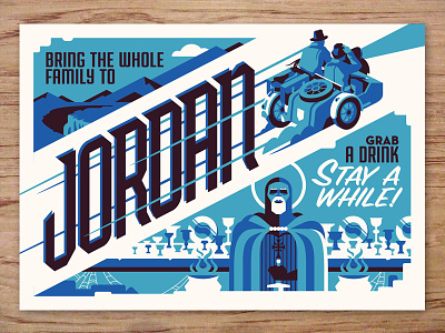 jordan postcard design illustration indiana jones movie posters postcards travel