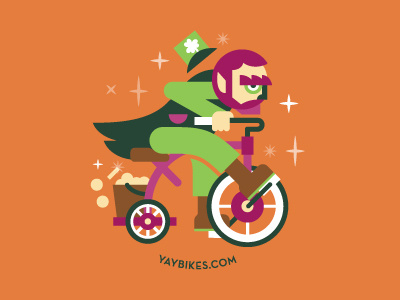 Leprechaun bike design gold illustration leprechaun