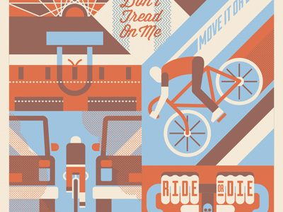 yikes bikes bike design illustration poster