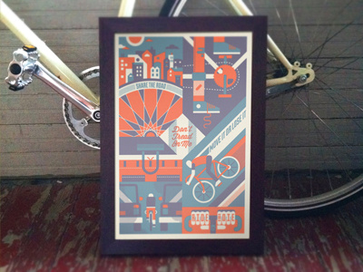 Pinchflat Printed bike columbus design illustration pinchflat poster screen print