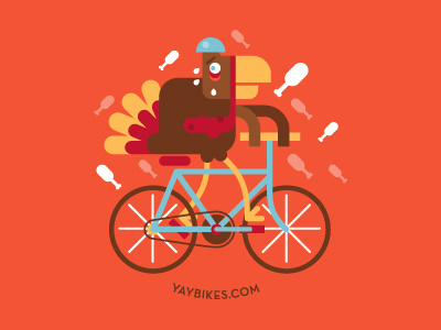 Turkey Time bike illustration november turkey