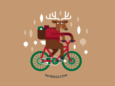 Reindeer Games bike december illustration reindeer