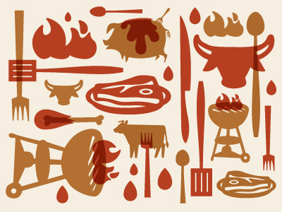 Meat! design illustration meat pattern sauce