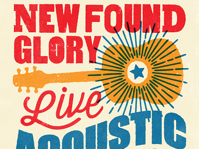 NFG Acoustic design gig poster gig posters illustration merch new found glory screen printing typography