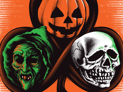 H3 design halloween halloween 3 illustration movie poster poster pumpkin screenprinting skull witch