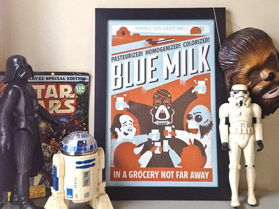 blue milk printed gallery1988 poster screen print star wars