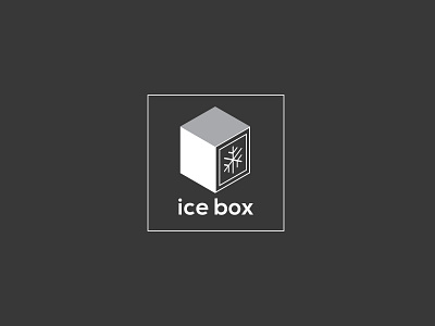 Ice Box - Logo Design brand identity branding cube ice cream isometric isometric design logo logo design minimalist monochrome online store square