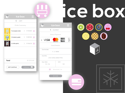 Icebox - Cart and Checkout -UI branding cart cashier checkout design ecommerce icon illustrator interface ui uiux