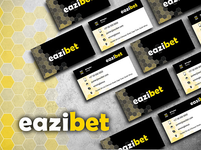 Eazibet - Business Cards betting brand identity business card design businesscard corporate identity graphic design hexagons honeycomb illustration online print rebrand sports stationery typography waben