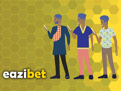 Eazibet - Custom Character Illustration african betting brand identity branding contemporary fashions illustration instagram rebrand social media sports targeting vector young adult