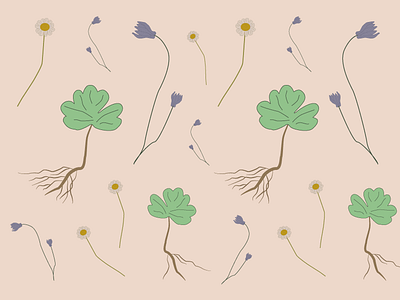 Scientific Flowers Pattern colorful illustration pattern plants textile