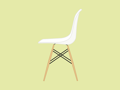 Chair Illustration brown design eames flat icon illustration plastic white